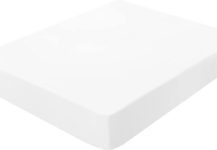 Allecto plus Hoeslaken van geborsteld microvezel voor boxspringbed Wit 160 x 200 cm Geschikt voor matrassen van 35 cm hoog