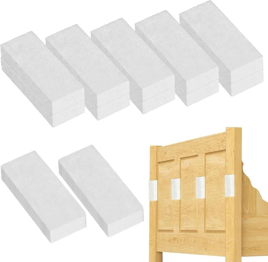 Allecto Plus Hoofdbord Bumper Pads Set van 20 Bescherming voor Beddengoed Meubel Muurbeschermer Anti-Vibratie EVA-schuim Diktes 2cm en 0 3cm