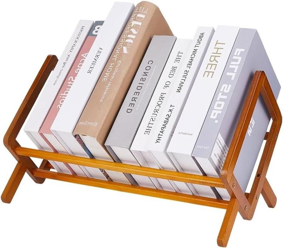 Allecto plus Houten boekenkast voor thuis en kantoor opbergstandaard voor boeken tijdschriften en cd's woonkamer meubel 33 x 21 x 14 5 cm