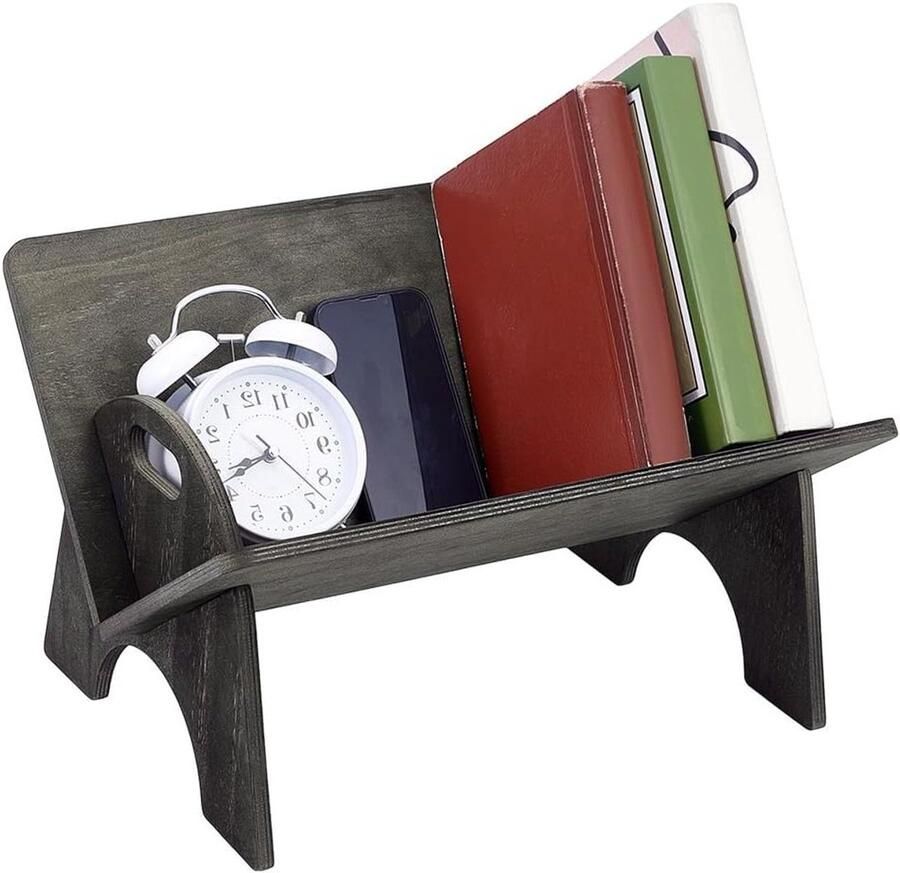 Allecto plus Houten Bureau Plank met CD-opslag en Boekenorganizer voor Thuis en Kantoor 40 x 25 6 x 24 5 cm