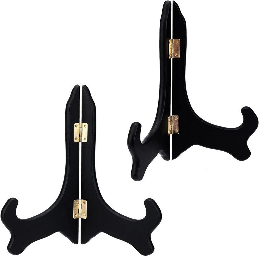 Allecto plus Houten Display Stand 2 Stuks Zwarte Ezels Plaat Houders Thuis Weergeven Foto Boeken Bruiloften Verjaardag Tafel Decoratie Rekken 8 Inch