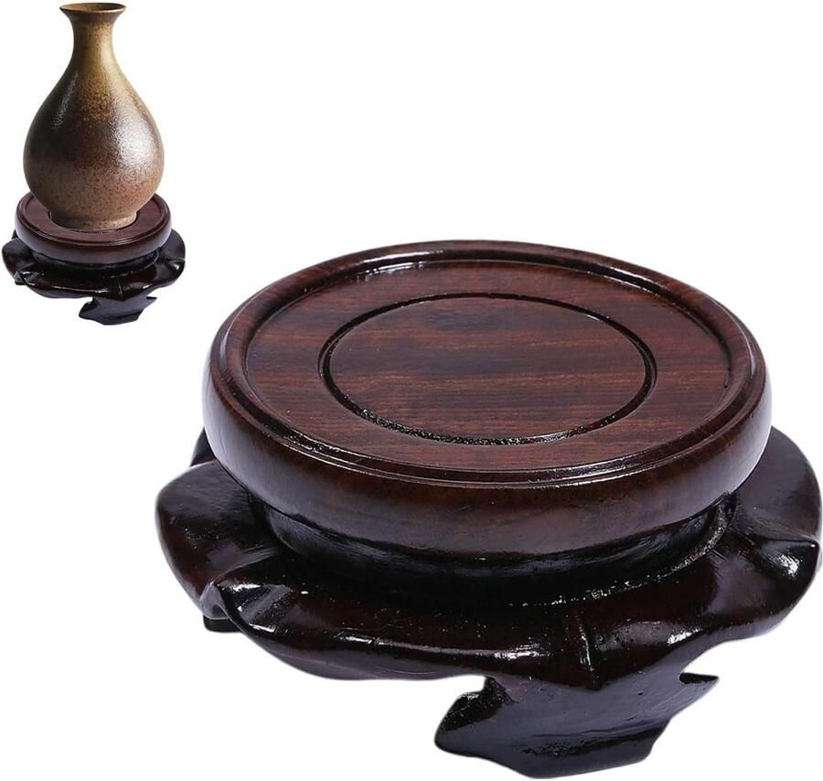 Allecto plus Houten Display Stand Lotus Sokkel voor Vazen Tafellampen Theepotten Handgemaakt Multifunctioneel Home Decor Duurzaam en Elegant Ontwerp