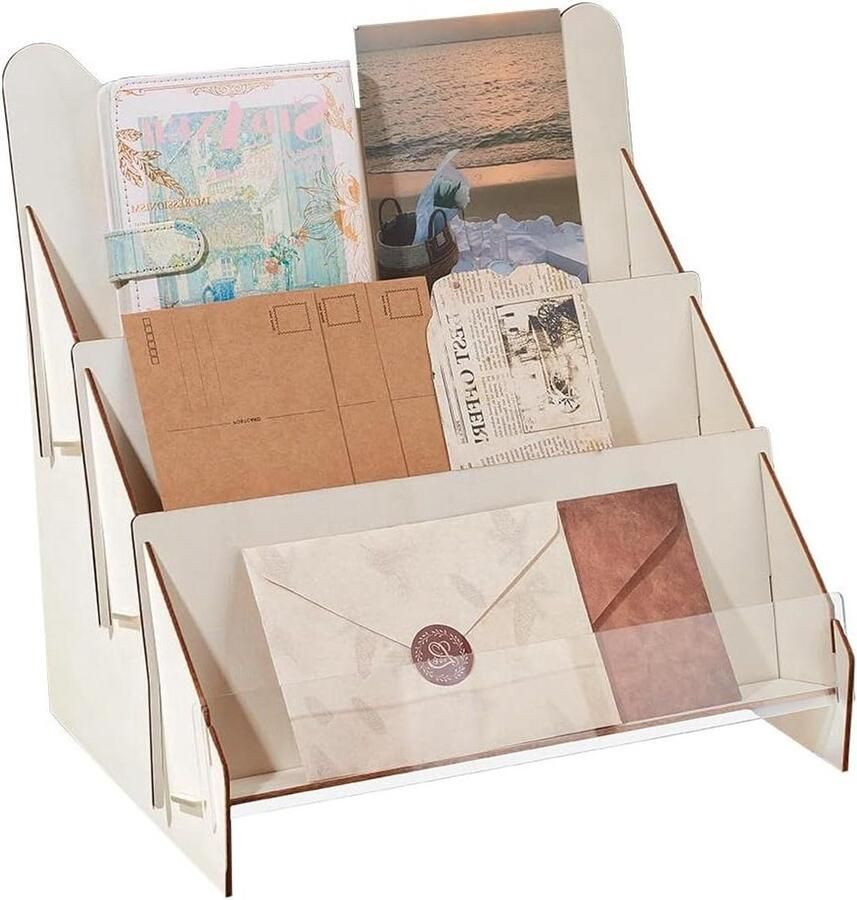 Allecto plus Houten display voor wenskaarten en stickers Multifunctionele standaard voor verkoop Draagbare kaarthouder met houder voor detailhandelins Display voor banken Verbeterde winkelervaring