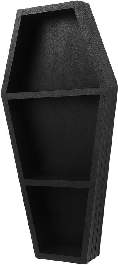 Allecto plus Houten Gothic Sargrek voor slaapkamer en Halloween-decoratie Decoratief wandrek voor kleine verzamelstukken