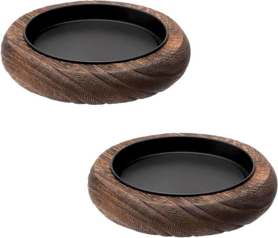 Allecto Plus Houten Kaarsenborden Kandelaar Set van 2 Kaarsenhouder voor 8 cm Diameter Kaarsen Onderzetters Rond Dienblad Bruiloft Decoratie Tafel- en Woonkamerdecoratie