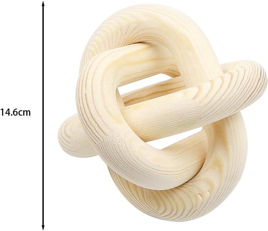 Allecto plus Houten knoopdecoratie voor thuis Woonaccessoires voor in de woonkamer Slaapkamer decoratie Salontafel en boekenplank accessoires Houten kettingschakeldecoratie voor bureau of kantoor