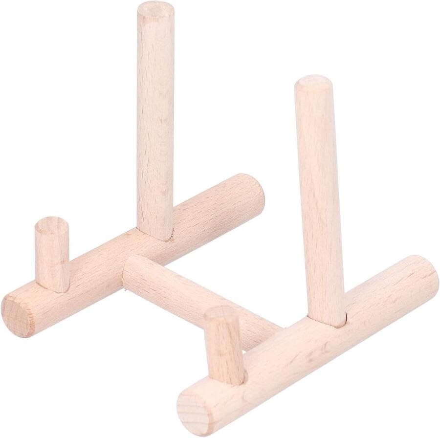 Allecto Plus Houten Plaatstandaard voor Decoratieve Plaquettes Multifunctionele Displayhouder voor Tafel Ambachtelijke Ezel Stand Decoratieve Plaat Display