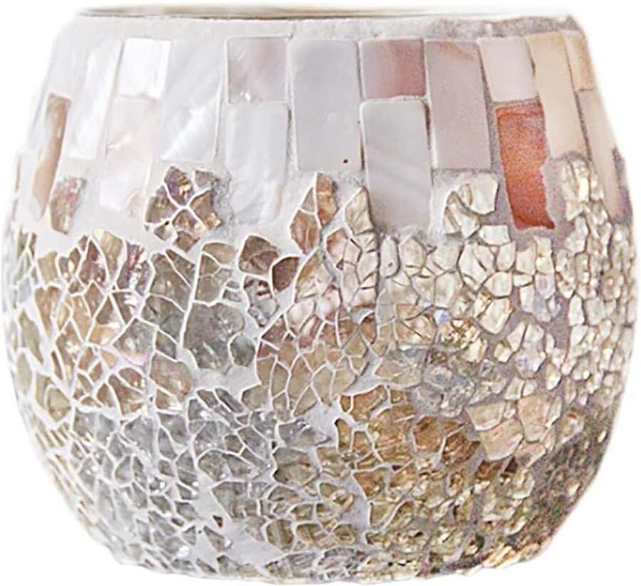 Allecto plus Kaarsenhouder middenstuk van mozaïekglas voor huisdecoratie tafel en feestdecoraties honingraatpatroon handgemaakte geschenken voor haar vaas voor potplanten kommen met kandelaar