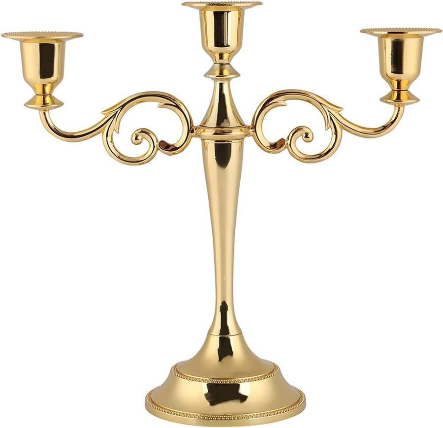Allecto plus Kandelaar voor bruiloft en diners Europese stijl Metaal Salontafel decoratie Goud Elegante sfeer toevoeging