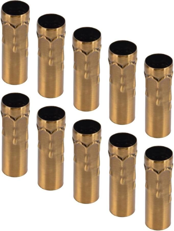 Allecto plus Kandelaars Kroonluchter Kandelen Lichtdruppelaarshulzen Kunststof kappen Buis Kandelaar Basis Gesmolten Wax Vintageeffect Wit Kandelaar Hoek Buis voor Verlichting (Goud brons) met 3-armige kaarsenhouders