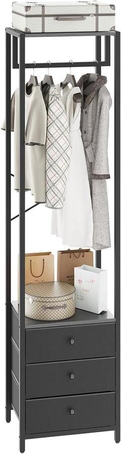 Coat Rack with Non-Woven Drawer Freestanding Tall Cabinet Organizer
