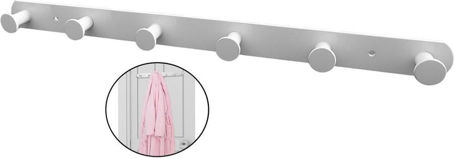 Allecto Plus Kapstok Wit Met Zware Haak voor Badkamerhanddoek en Keukenhanddoeken Wandkapstok voor Slaapkamer en Kleding Stijlvolle Oplossing voor Opruimen Eenvoudige Montage 70 cm