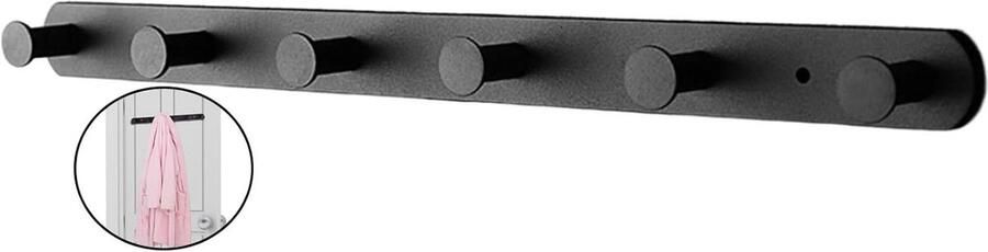 Allecto Plus Kapstok Zwart voor Badkamer en Slaapkamer Wandkapstok met Zware Haak Keukenhanddoeken 75 characters