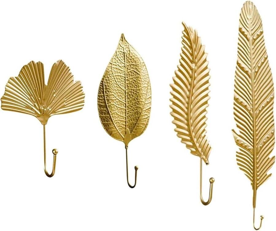 Allecto Plus Kapstokhaak in bladvorm voor muurdecoratie met sleutelhaak vintage ontwerp en garderobe-functionaliteit