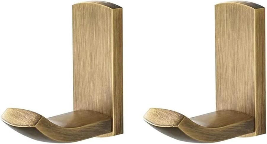 Allecto plus Kapstokhaken voor Badkamer en Keuken Antiek Messing Wandmontage Geborsteld Messing Set van 2