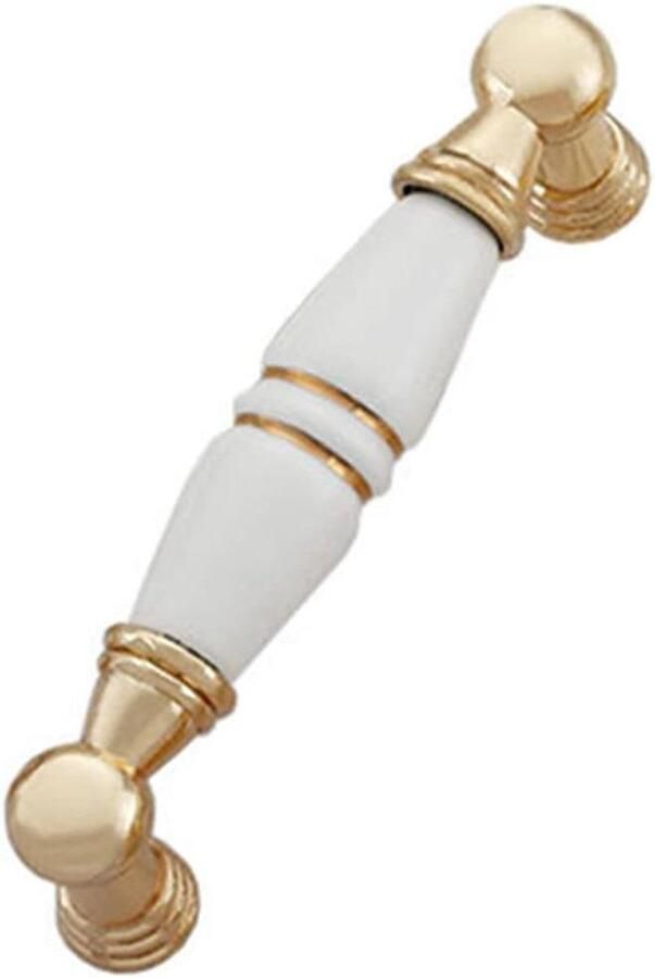 Allecto Plus Kast & Meubels Trekt Set van 6 Stuks Wit Keramische Deurgrepen en Ladeknoppen Keukenkast Hardware met Schitterende Stijl Gemakkelijke Deurpull