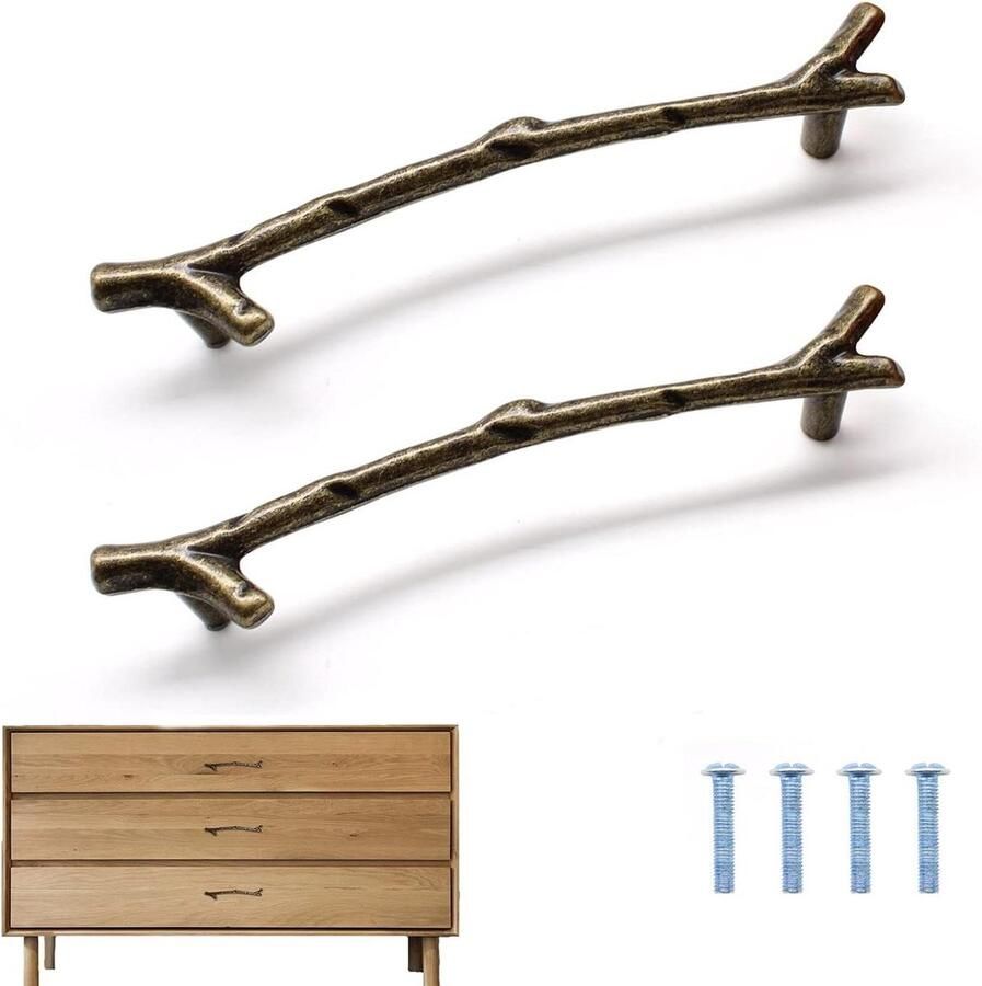 Allecto Plus Ladehandgrepen 127mm Gat Antieke Stijl Brons Set van 2 Voor Kasten en Badkamers