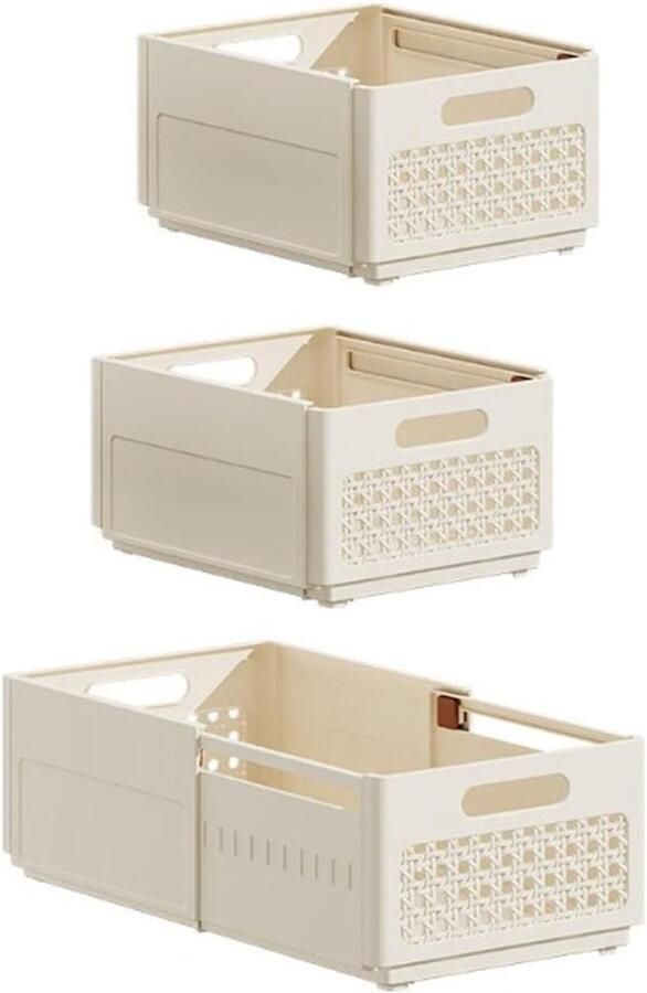 Allecto Plus Kastorganizer 3 stuks Uittrekbaar en stapelbaar Ladeorganizer 279 cm tot 457 cm Keukengerei en slaapkamer opbergen