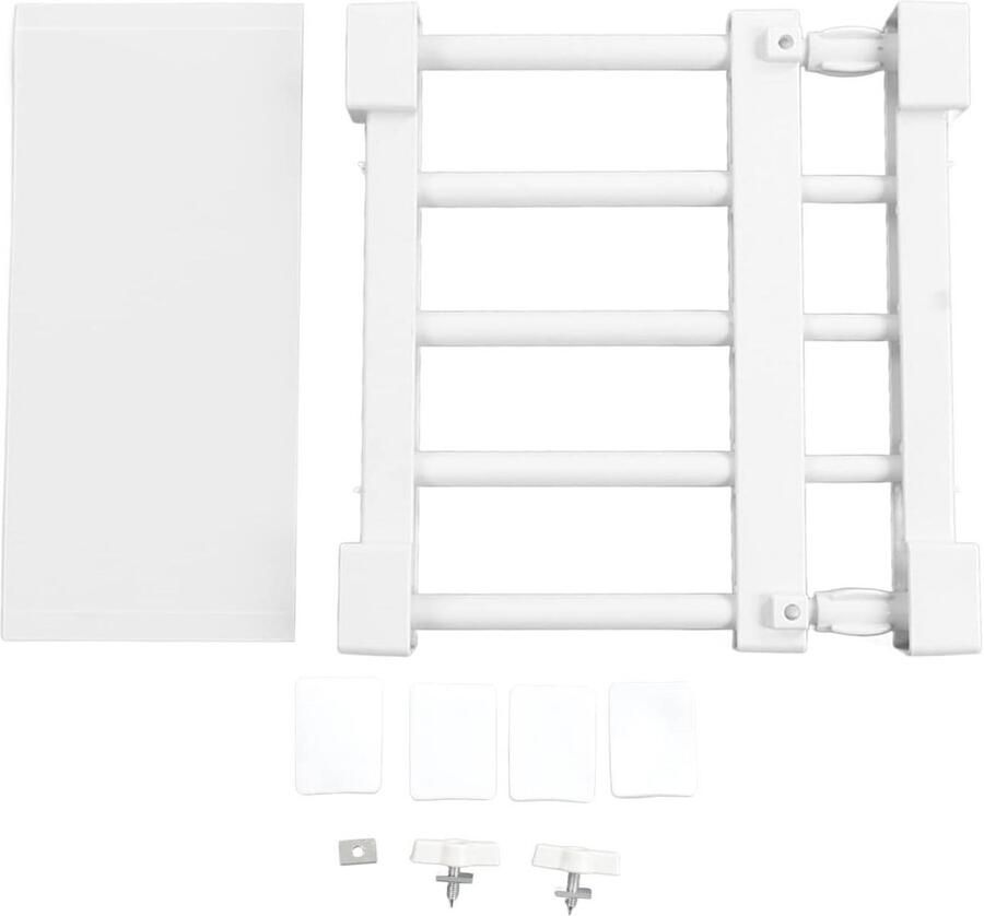 Allecto plus Kastscheidingsrek Kastspanningsplank Badkamer Organizer (Breedte 23-30 cm) met Hoge Hardheid Uitschuifbaar en Spijkervrij