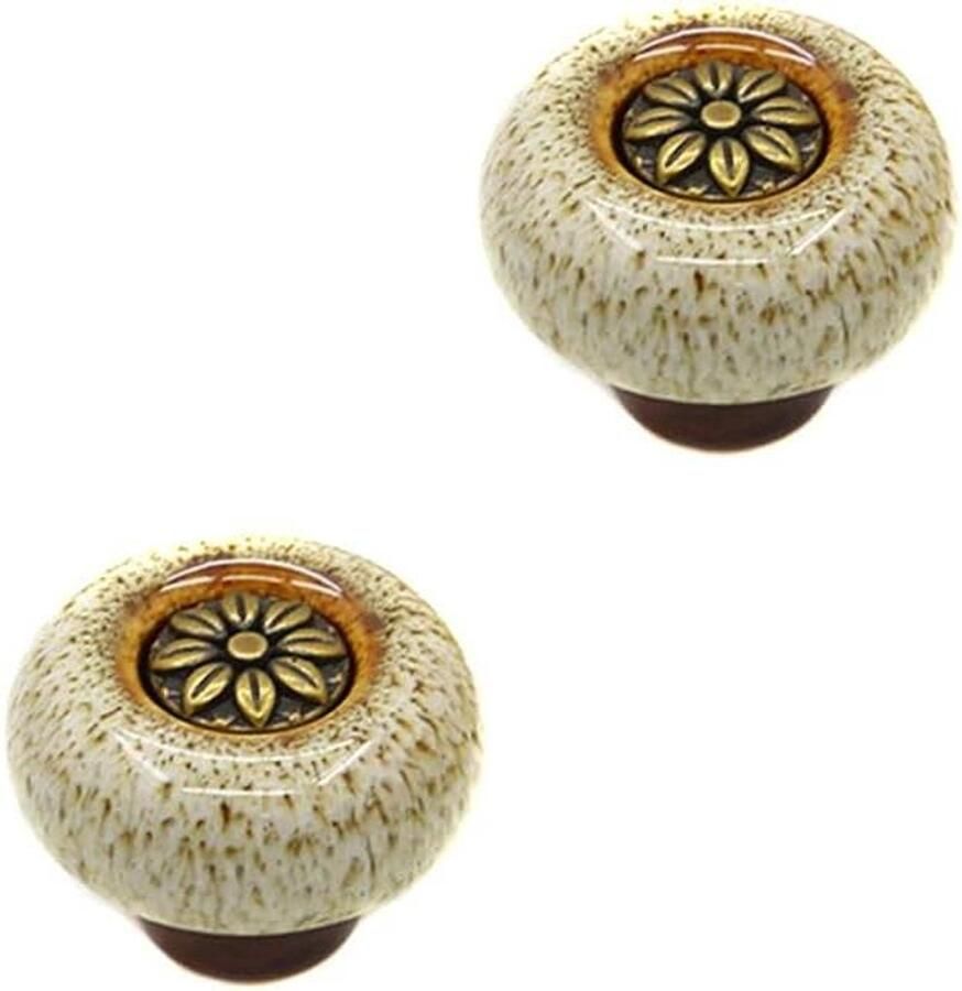 Allecto Plus Keramische Deurklink Meubelknop Retro Keukenknoppen Meubelknoppen Kastdeurklink Wijnkastdeurklink Ladehandgrepen Ronde Deurknop Kastdeurknoppen voor Keuken Slaapkamer Badkamer