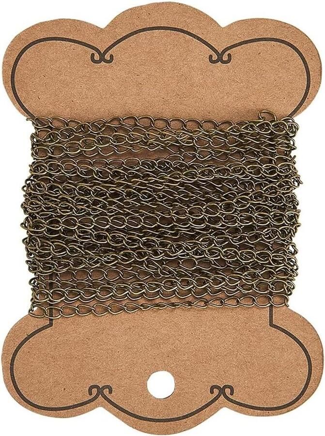 Allecto Plus Kettingen van 16.4 Voet 5 m Messing Curb Antiek Brons Mannen Vrouwen Sieraden DIY