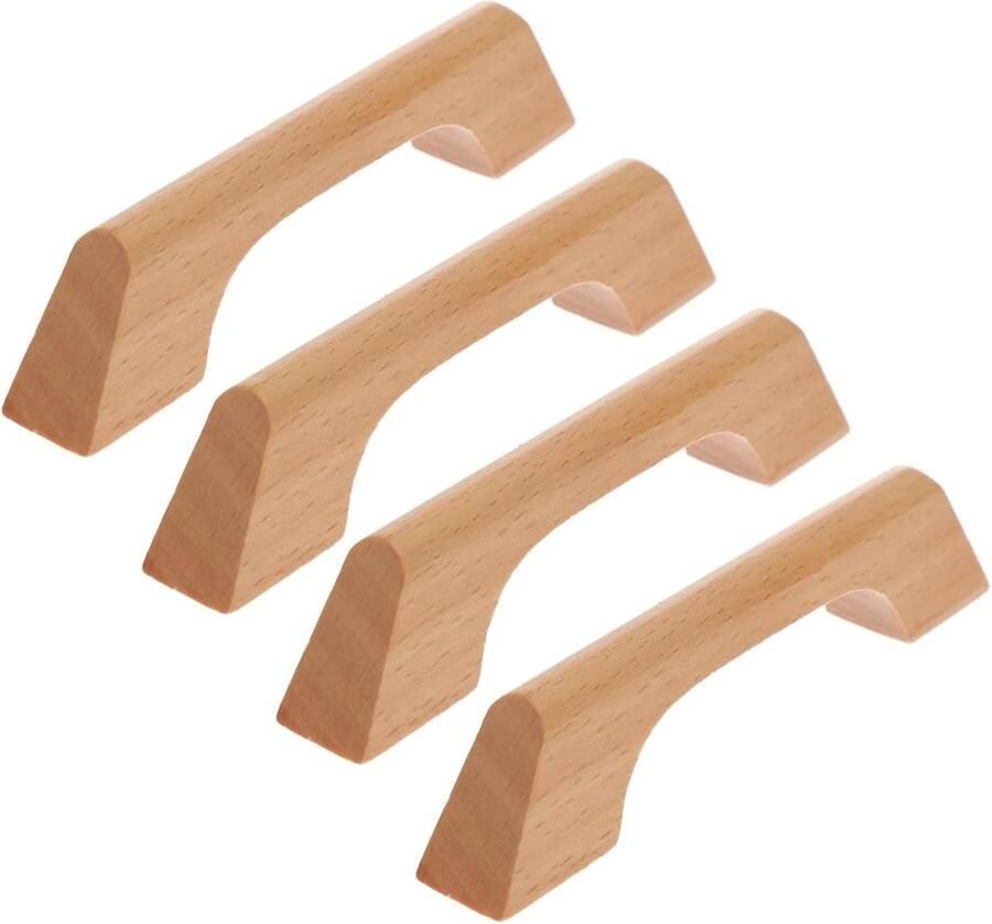 Allecto plus Keukengrepen Set van 8 stuks Houten Decoratie Laden Handgrepen Modern Design Kast Slaapkamer en Kantoor Incl. Reserveknoppen