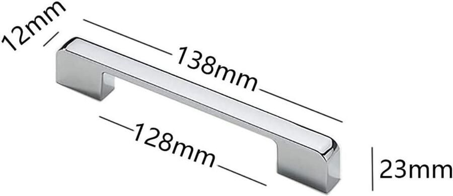 Titel: Gepolijst handvat voor keukenkastdeuren T-bar lade trekhandvat Meubelkast handgrepen Gat center 128mm Sterke en stijlvolle handvatten