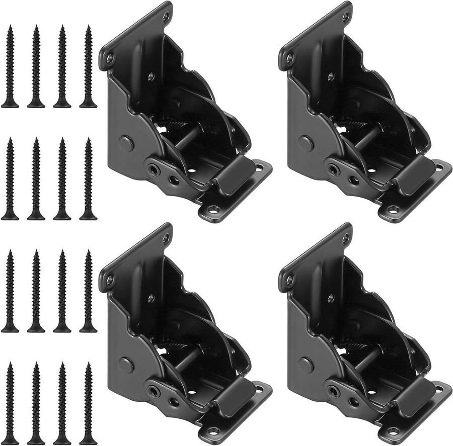 Allecto plus Klap scharnieren voor tafelpoten inclusief 4 stuks. Inklapbare tafelpoten scharnieren met zelfvergrendeling klaphouders 0-90 graden Opvouwbare beenscharnieren voor extra gemak