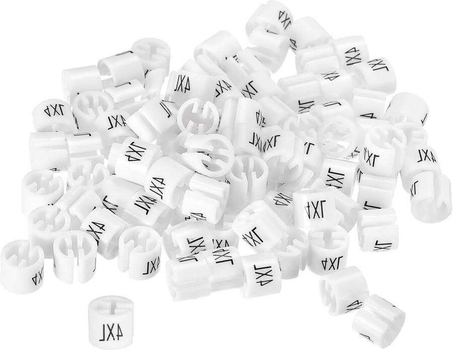Allecto plus Kleerhangermarkers 160 stuks 4XL-maatetiketten wit Kledingkleurcodering