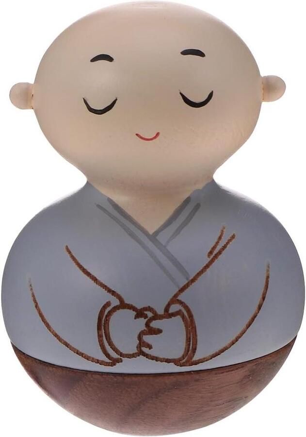 Allecto Plus Klein houten standbeeld van mannetje voor bureau decoratie minifiguur voor kinderen speelgoed wagen decoraties Nisa beeldje 1 stuk