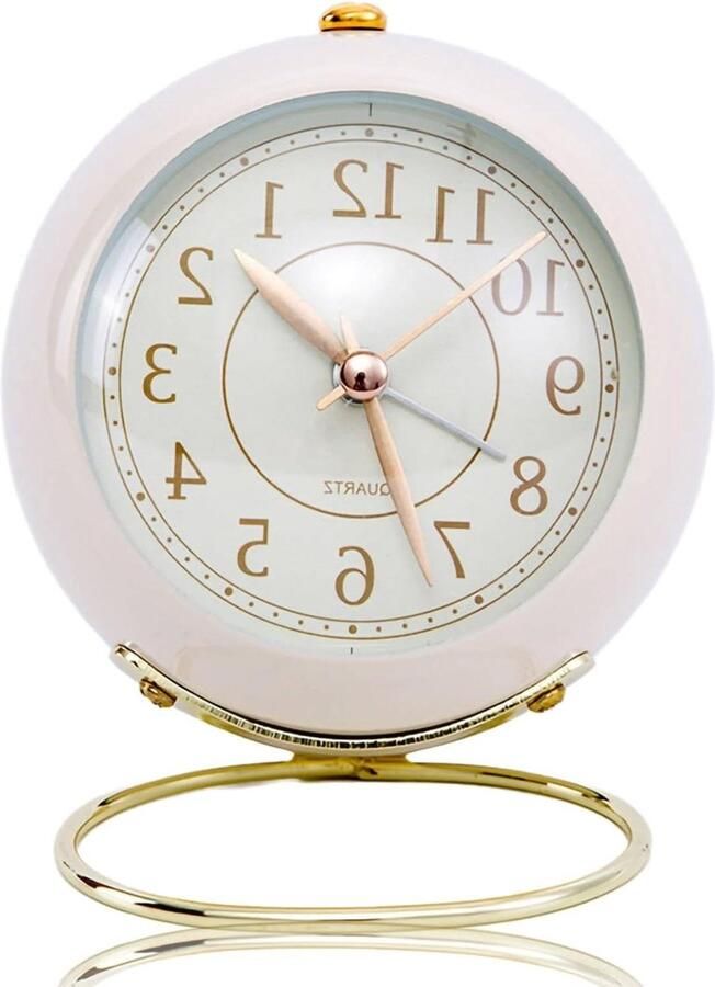 Allecto Plus Kleine Tafelklok Nachtkastje Wekker Klassieke Stil Wit Bureauklok Slaapkamerdecoratie