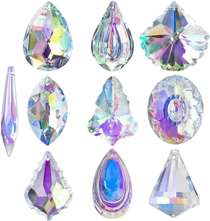 Allecto plus Kleurrijke kristallen prisma zonnehanger voor ramen en lampen met regenboog effect