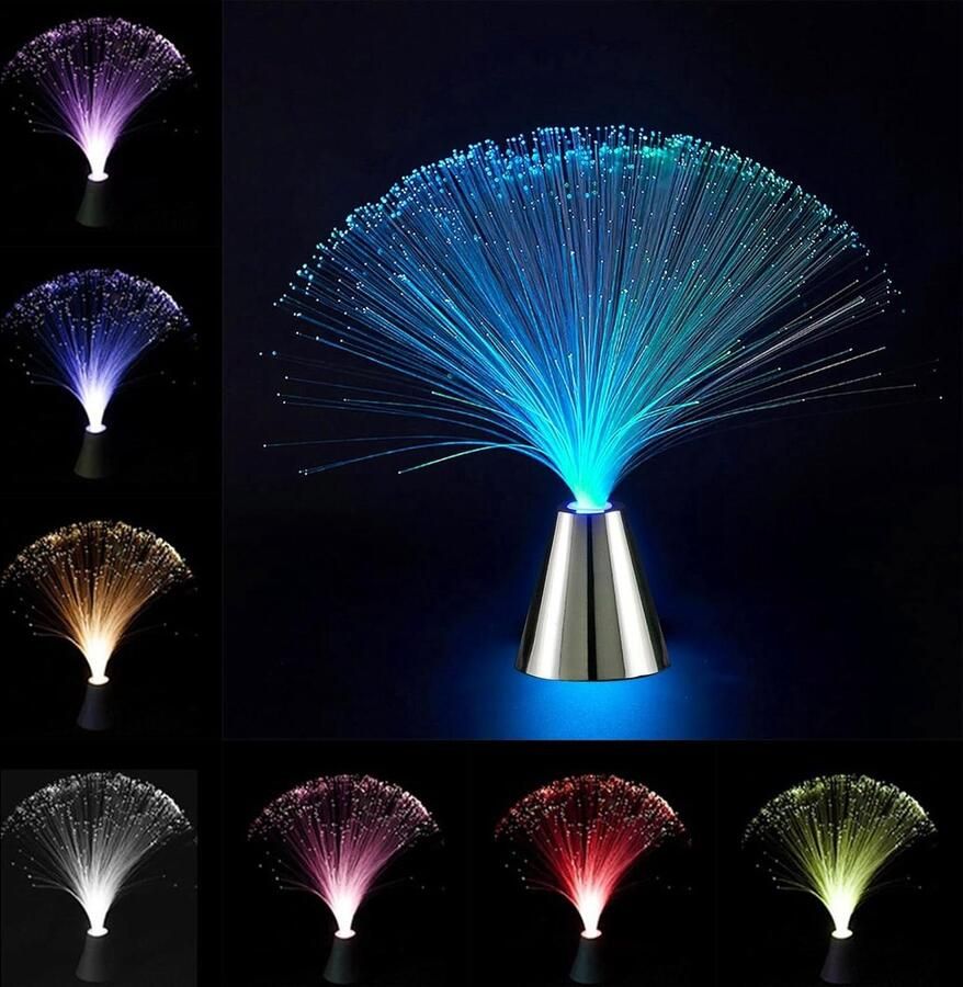 Allecto Plus Kleurveranderende kunststof vezellamp voor sfeerlicht in slaapkamer of op tafel Ideaal voor verjaardagen Valentijnsdag en bruiloften 34 cm