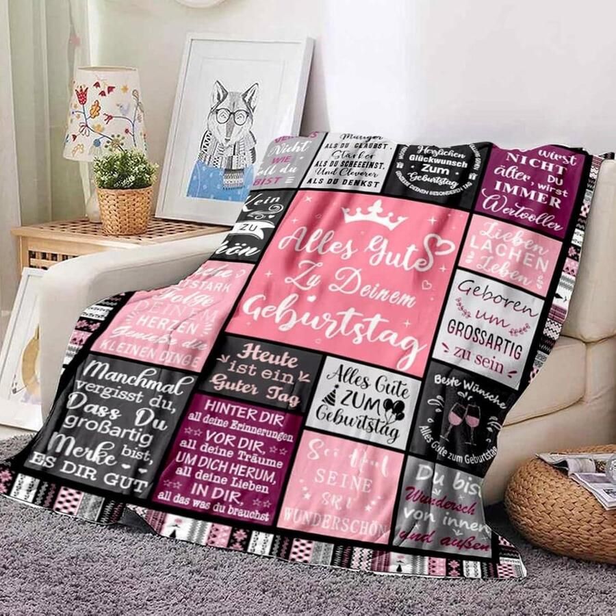 Allecto Plus Knuffeldeken 150 cm x 130 cm Fleecedeken voor Woondeken Pluizige Deken Sherpa Bankdeken Warmgezellige sprei voor bed en bank