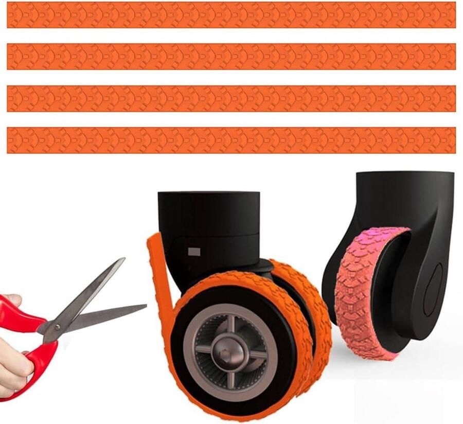 Allecto Plus Kofferwielen met rubberen bescherming en antislip Set van 4 wielen voor bureaustoel bagagesets