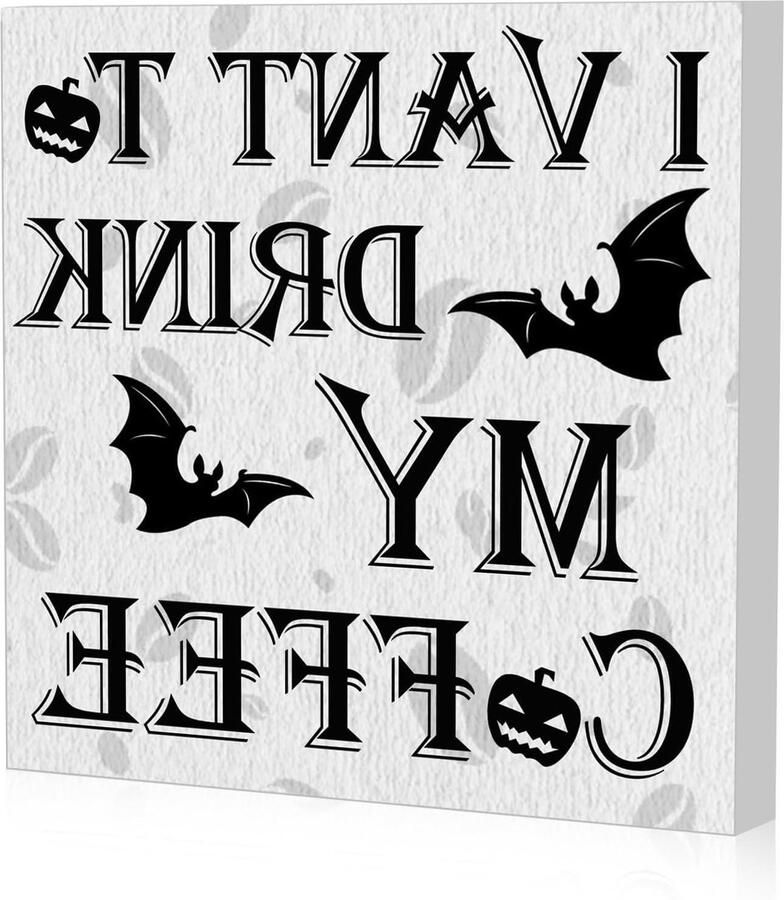 Allecto plus Koffie Bar Decoratie voor Halloween Schattig Koffie Teken Bar Accessoires Koffietafel Decoratie Gifts