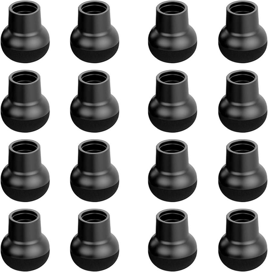 Allecto Plus Kogelvormige stoelpootbeschermers zwart geluidsabsorberend TPE-siliconen voetjes vilten kussen antislip vloerbedekking bescherming stoel tafelpoten eendelige vorm