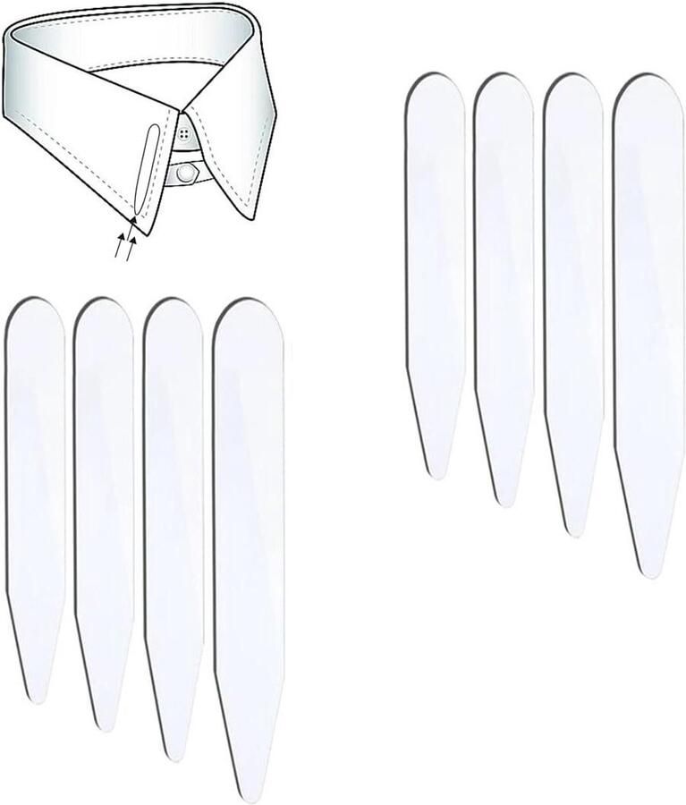 Allecto Plus Kraagstaafjes van kunststof voor overhemden Transparant Versteviging 4 maten 200 stuks Huisdier Gemakkelijk te bevestigen Duurzaam materiaal