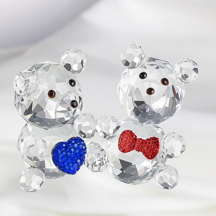 Allecto plus Kristal Baby Beer Beeldjes Glas H&D Hyaline&Dora Tafel Decoratie Presse-papier 2 Stuks