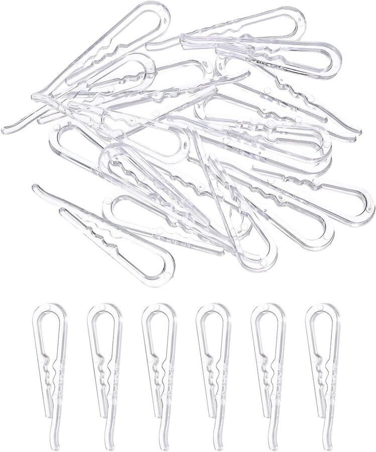 Allecto plus 100 stuks U-vormige krokodillenclips met tanden voor kleding Transparant met zoekwoorden sokken broeken stropdassen