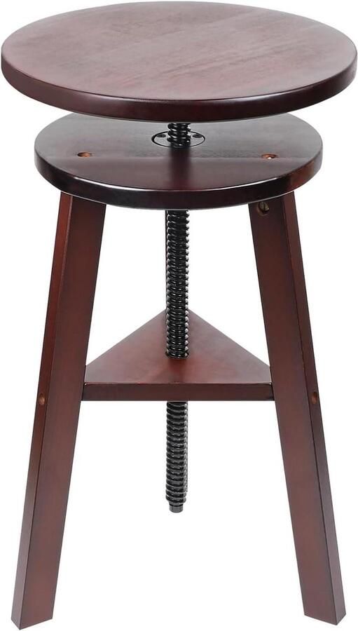 Allecto Plus Kunstenaarskruk houten tekenkruk verstelbare hoogte diameter 30 cm voor schilderen en tekenen studio en kantoor barkruk keukenkruk professioneel gereedschap met comfortabele zitting