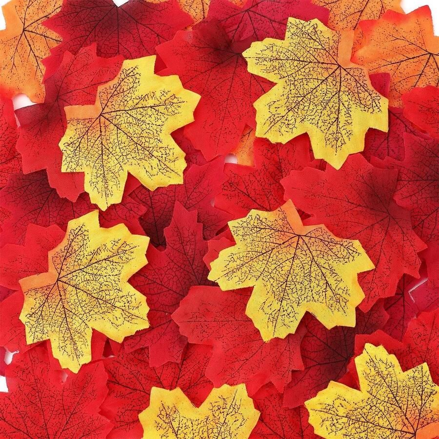Allecto plus Kunstmatige Herfstbladeren Set van 300 stuks Levensecht Herfst Esdoornblad 8 5cm Nep Voor Knutselen Bruiloft Slinger Festivalfeest Thanksgiving Huis Tafel Decoraties
