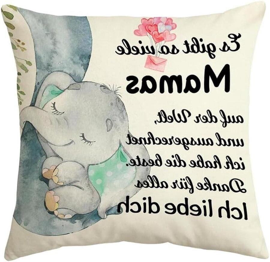 Allecto plus Kussensloop 45 x 45 cm cadeau voor mama Moederdagcadeau Verjaardagscadeau Zachte ademende bankkussenhoes met liefdevolle tekst Kussenhoes voor bank en slaapkamer