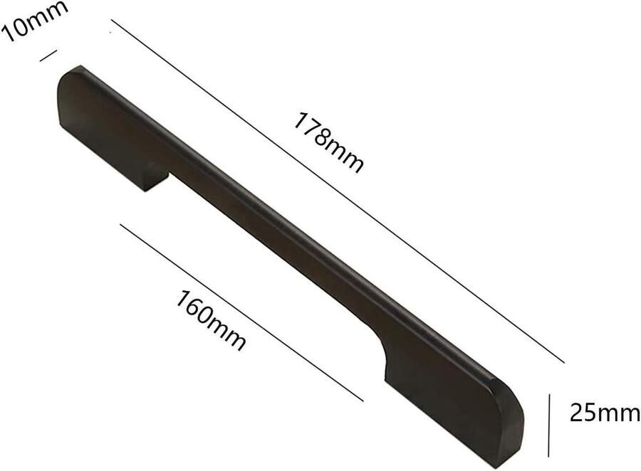 Allecto plus Lade handvat voor keukenkasten met T-bar design Meubelkast handvat Gatcentra 160mm