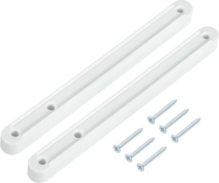 Allecto plus Laderails 180 mm kunststof rails met schroef zijdelings gemonteerde geleiderail voor lade kast nachtkastje kledingkast wit