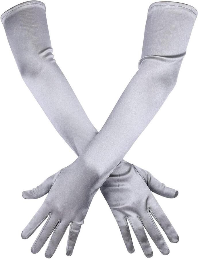 Allecto Plus Lange Ellebooghandschoenen Stretch 53 cm voor Avonddansen in 1920's Stijl