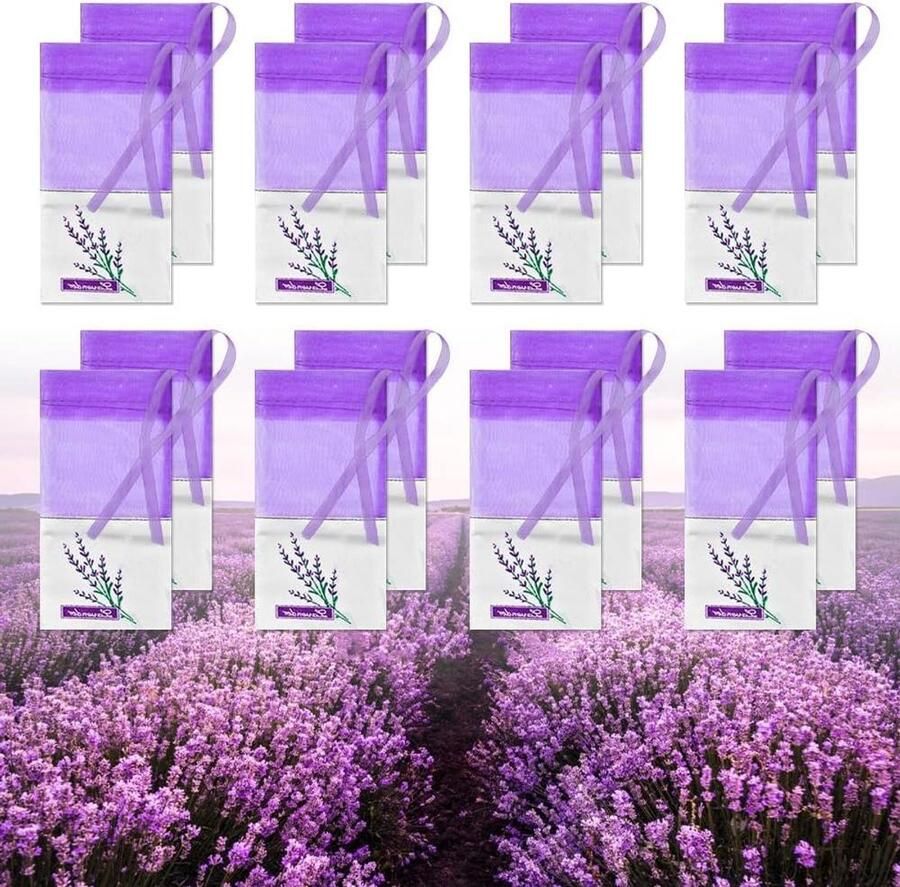 Allecto Plus Lavendelzakjes 40 stuks voor kledingkasten en geurverfrissing met linten