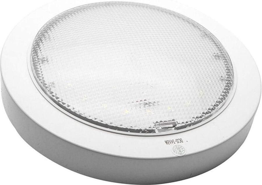 Allecto plus LED Plafondlamp voor Camper Caravan Warm Wit Licht 12V 9W Chroom Boot Rond Design