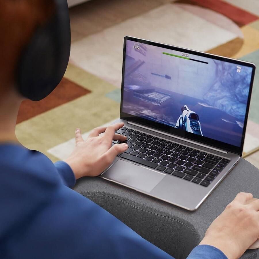 Allecto plus Leeskussen voor schoot met traagschuim ondersteuning en zijzakken Grote armleuning Bureaukussen voor lezen werken en gamen Geschikt voor bank en bed