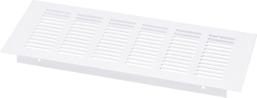 Allecto plus Luchtroosterafdekking 250 x 80 mm voor schoenenkast en kledingkast aluminiumlegering gaasrooster wit